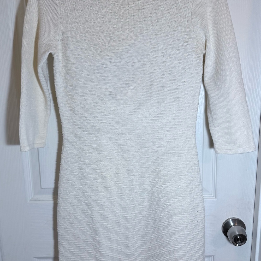 Elegant Cream Knit Dress